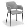 Bresso Spisesbordsstol, Lysegrå M. Sort Metalstel