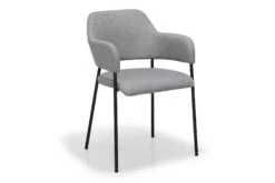 Bresso Spisesbordsstol, Lysegrå M. Sort Metalstel