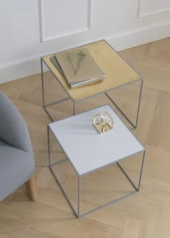 By Lassen Twin 35 Table -Billi Bi butik by lassen bord twin 35 table eg messing med hvid base 1343115