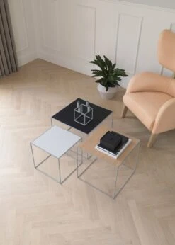 By Lassen Twin 35 Table -Billi Bi butik by lassen bord twin 35 table eg messing med hvid base 5900749