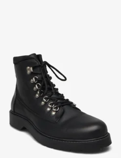 Selected Homme SLHMADS LEATHER BOOT B NOOS - BLACK